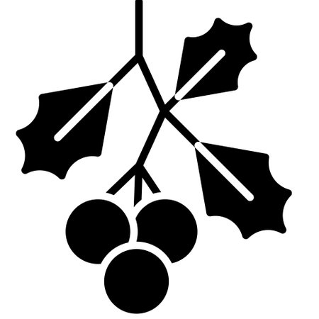 Mistletoe icon, a perfect Christmas related vector illustration. Bring warmth and joy to your projects with this festive graphic.のイラスト素材