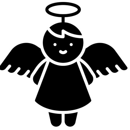 Angel icon, a perfect Christmas related vector illustration. Bring warmth and joy to your projects with this festive graphic.のイラスト素材
