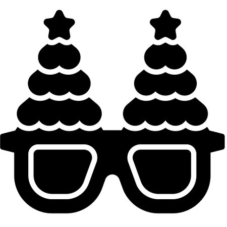 Fancy Glasses icon, a perfect Christmas related vector illustration. Bring warmth and joy to your projects with this festive graphic.のイラスト素材