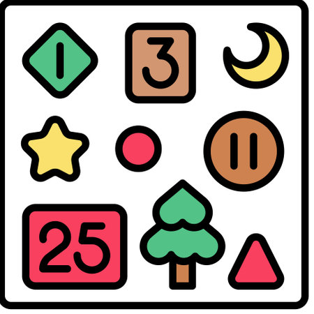 Advent calendar icon, a perfect Christmas related vector illustration. Bring warmth and joy to your projects with this festive graphic.のイラスト素材