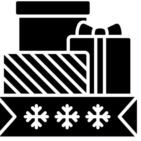 Pile of Gift Boxes icon, a perfect Christmas related vector illustration. Bring warmth and joy to your projects with this festive graphic.のイラスト素材