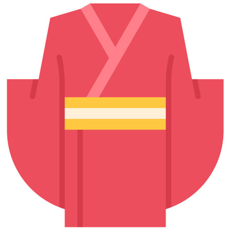 Kimono or Japanese garment icon, Japanese New Year related vector illustrationのイラスト素材