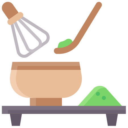 Matcha icon, Japanese New Year related vector illustrationのイラスト素材