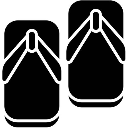 Geta or Japanese footwear icon, Japanese New Year related vector illustrationのイラスト素材