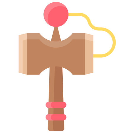 Kendama toy icon, Japanese New Year related vector illustrationのイラスト素材