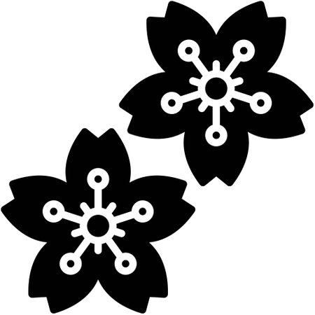 Japanese cherry or Sakura icon, Japanese New Year related vector illustrationのイラスト素材