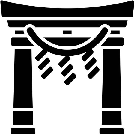 Tori or traditional Japanese gate icon, Japanese New Year related vector illustrationのイラスト素材