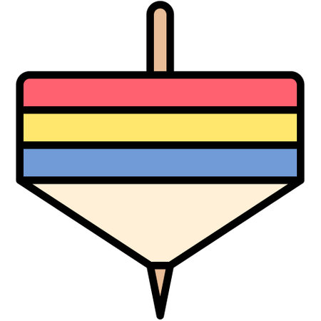 Japan Spinning Top or Koma icon, Japanese New Year related vector illustrationのイラスト素材