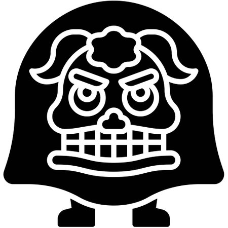 Japanese lion dance icon, Japanese New Year related vector illustrationのイラスト素材