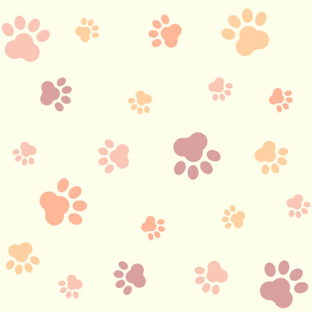 Whimsical Cat Paw Pattern Adorable Feline Prints for Your Creative Delightのイラスト素材