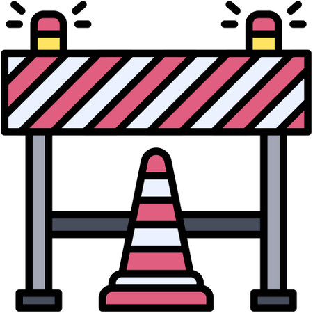 Road barriers icon, car accident and safety related vector illustrationのイラスト素材