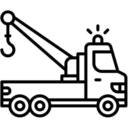 Tow truck icon, car accident and safety related vector illustrationのイラスト素材