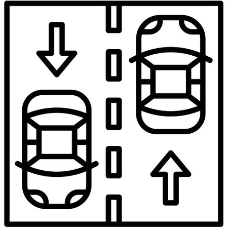 Oncoming traffic icon, car accident and safety related vector illustrationのイラスト素材