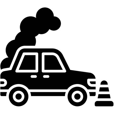 Broken car icon, car accident and safety related vector illustrationのイラスト素材