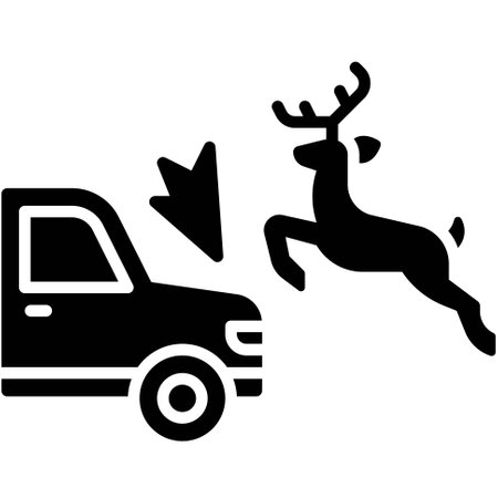 Car crash involving an animal icon, car accident and safety related vector illustrationのイラスト素材
