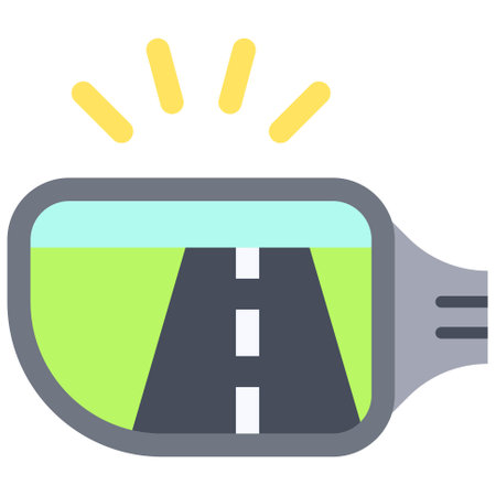 Car side mirror icon, car accident and safety related vector illustrationのイラスト素材