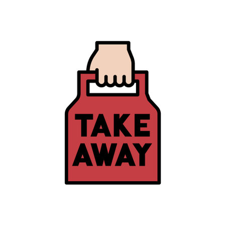 Hand holding a Takeout or Takeaway food iconのイラスト素材