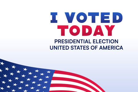 I Voted Today Message with American Flag Vector Illustrationのイラスト素材