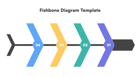 Arrow Fishbone Diagram with Colorful Blank Nodes Vector Illustrationのイラスト素材