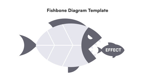 Simple Fishbone Diagram with Big Fish Eating Small Fish Vector Illustrationのイラスト素材