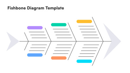 Arrow Fishbone Diagram with Colorful Blank Nodes Vector Illustrationのイラスト素材