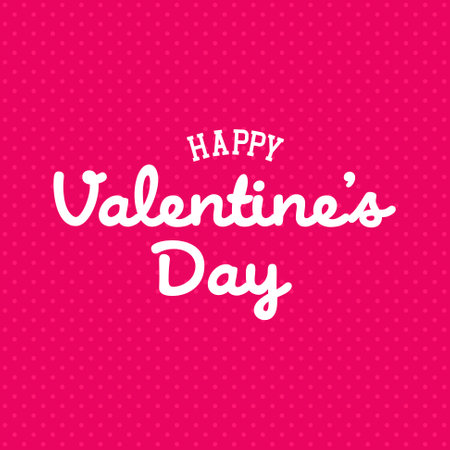 Valentine's Day Greeting with Dotted Pink Background Vector Illustrationのイラスト素材