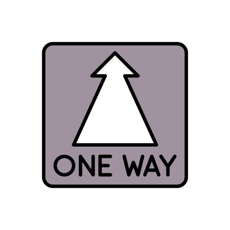 One Way Direction Sign in Gray Square with Upward Arrow Vector Illustrationのイラスト素材