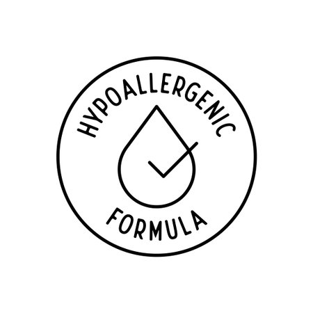 Hypoallergenic Formula with Correct Check Mark on Droplet Symbol Round Icon Vector Illustrationのイラスト素材