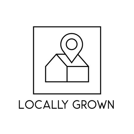 Locally grown eco agriculture label with map location line art Vector Illustrationのイラスト素材