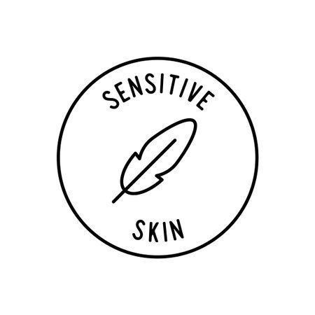 Sensitive Skin with Feather Symbol Round Icon Vector Illustrationのイラスト素材