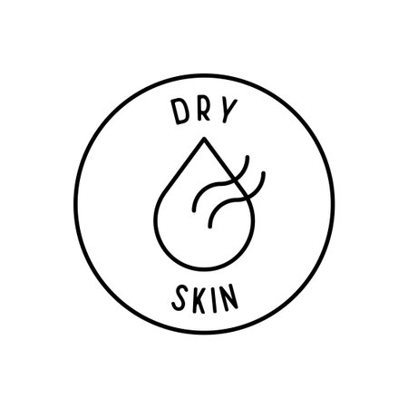 Dry Skin with Drop and Curve Line Symbol Round Icon Vector Illustrationのイラスト素材