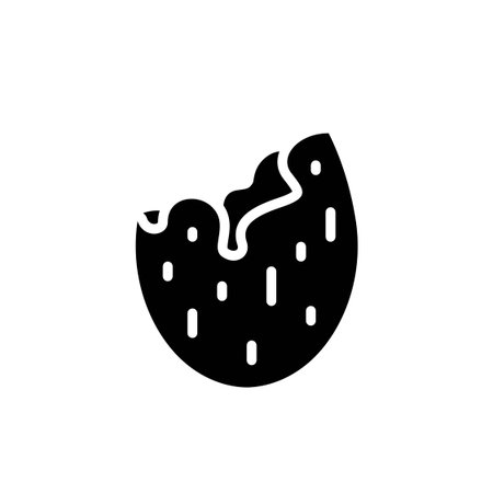 Empty Almond Shell Silhouette Icon Vector Illustrationのイラスト素材