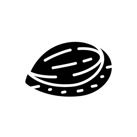 Single Almond Nut Silhouette Icon Vector Illustrationのイラスト素材