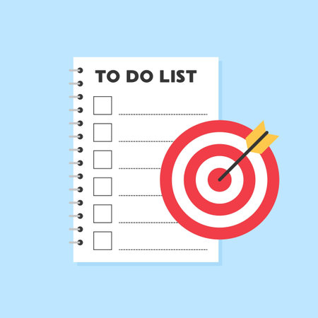 To Do List With Target Goal Vector Illustration