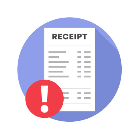Receipt Warning Icon Financial Document Vector Illustrationのイラスト素材