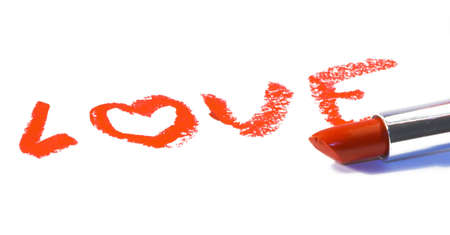 write love lipstick red kissの写真素材