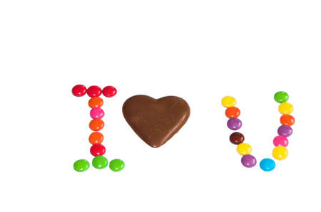 I love you white backgraund sweetの写真素材