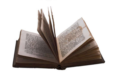 antique books on white backgroundの写真素材