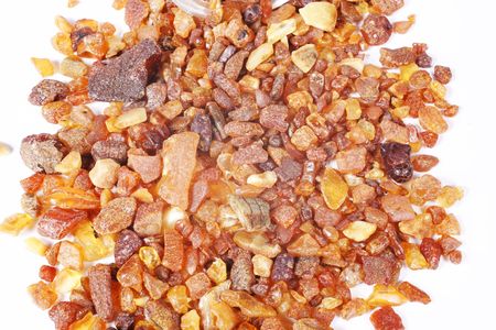 amber stone on white background Baltic Seaの写真素材