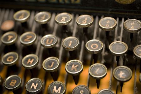 Antique typewriter series close-up brown の写真素材