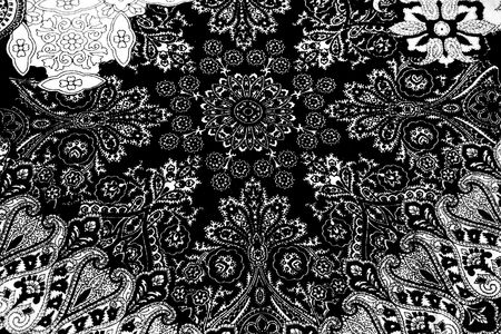Monochrome seamless damask pattern. Nice to use as background.の写真素材