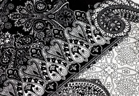 Monochrome seamless damask pattern. Nice to use as background.の写真素材