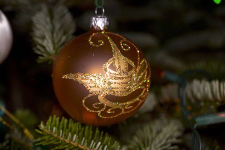 color Christmas green tree whit decoration ballsの写真素材