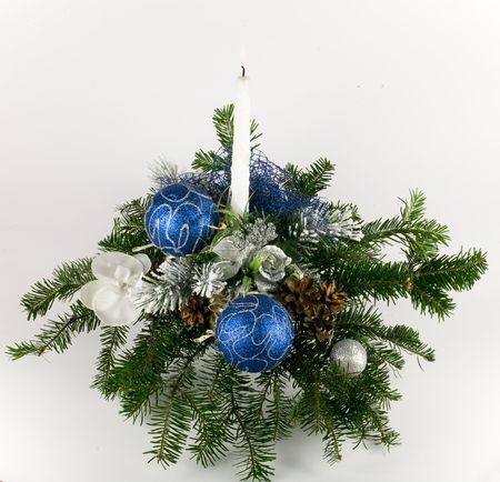Christmas navy blue tree on white backgroundの写真素材