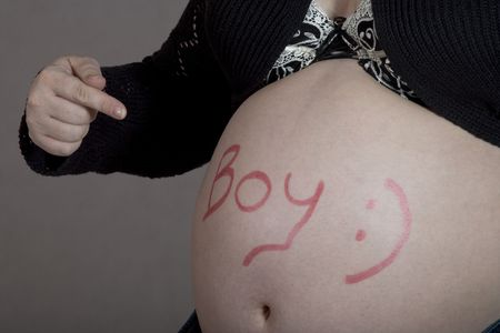 Young female in thrid trimester of pregnancyの写真素材