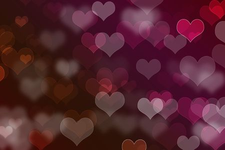 Abstract hearts on colorful backgroundの写真素材