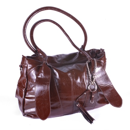 Modern design fashionable handbag isolated on white backgroundの写真素材
