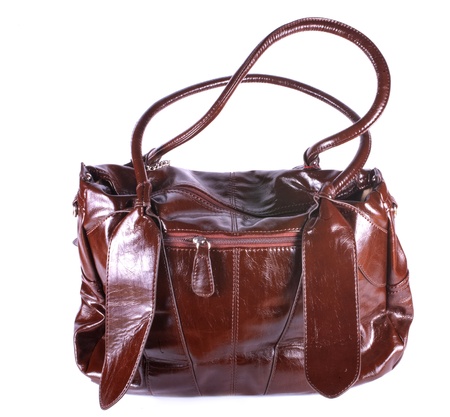 Modern design fashionable handbag isolated on white backgroundの写真素材