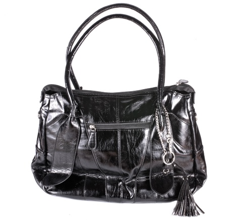 Modern design fashionable handbag isolated on white backgroundの写真素材