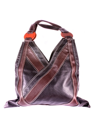 Modern design fashionable handbag isolated on white backgroundの写真素材
